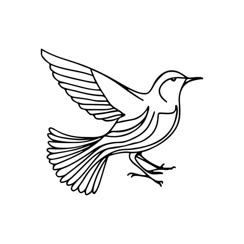 Bird Outline Style design vector