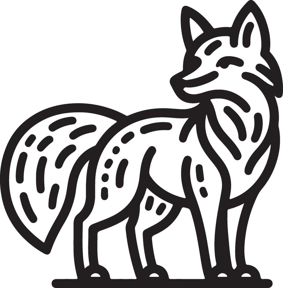 fox outline design vector