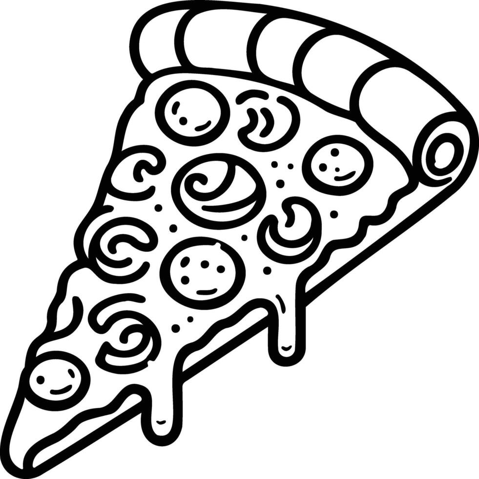 pizza slice outline vector