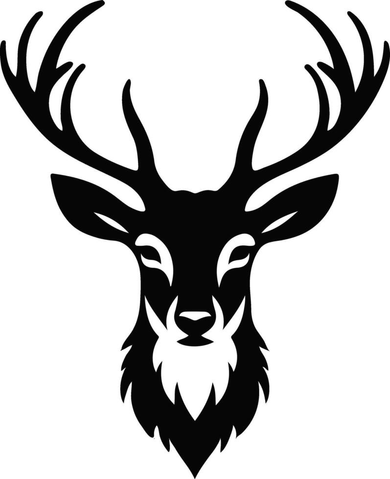 Elegant Deer Face Design Minimalist Wildlife Art vector