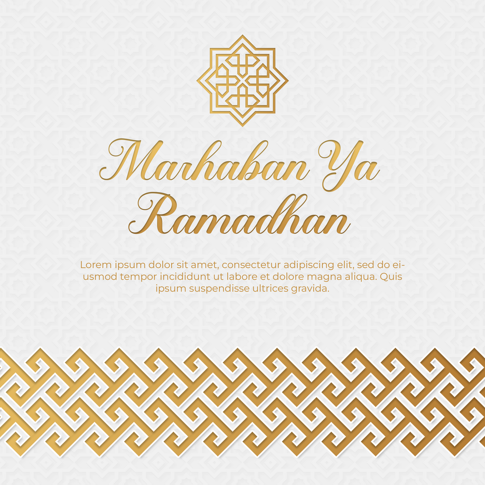 Marhaban Ya Ramadhan Minimalist Greeting Post Card Design psd