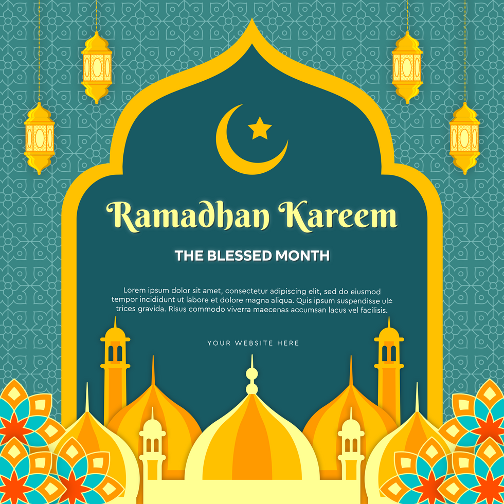 Ramadan Kareem Greeting Post Template Social Media Design psd