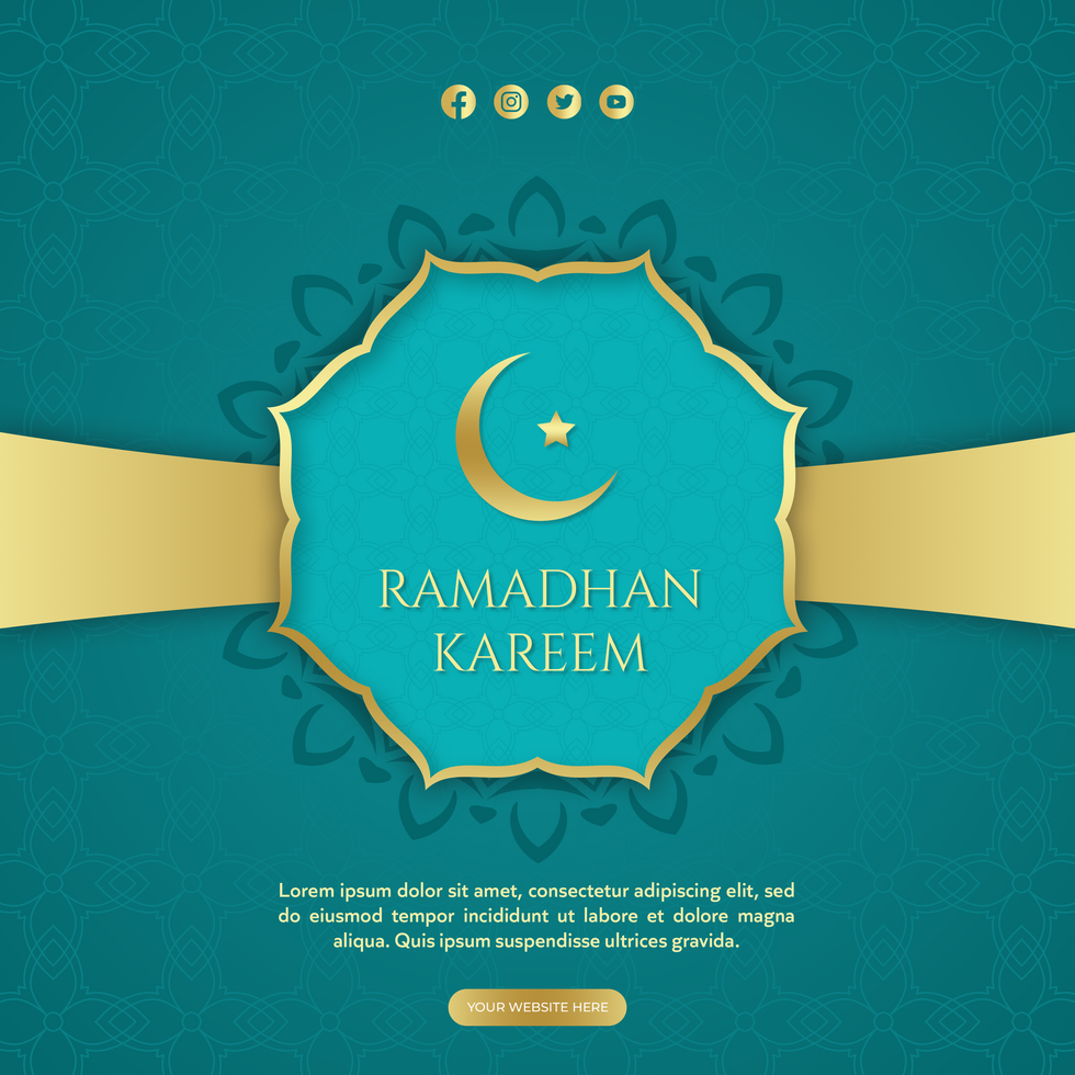 Ramadhan Kareem Luxury Minimalist Greeting Post Design Template psd
