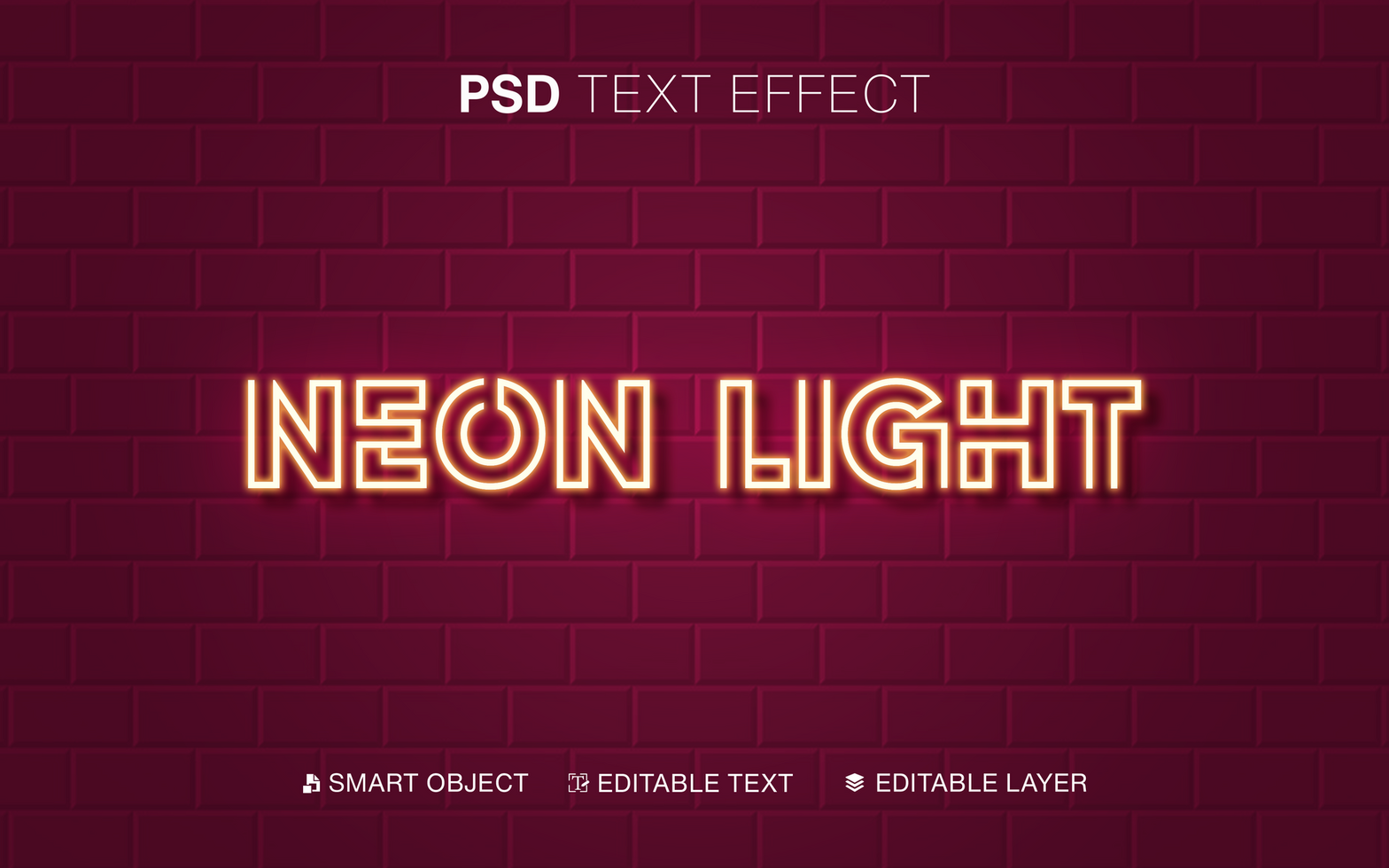 Neon Light Text Effect psd