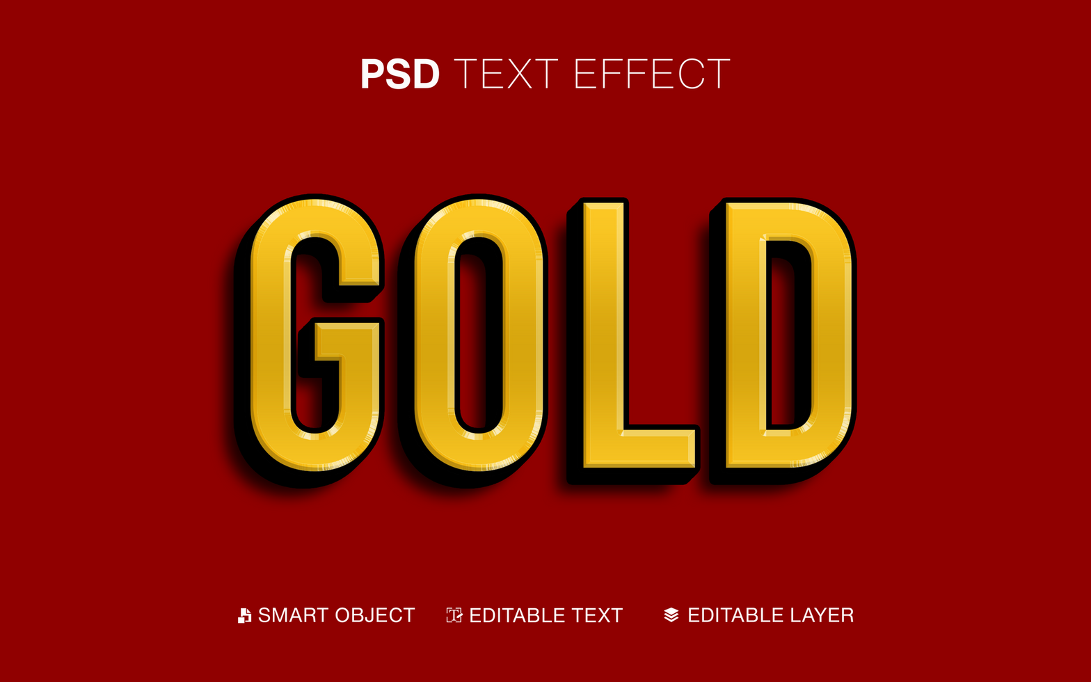 Editable Text Effect Gold psd