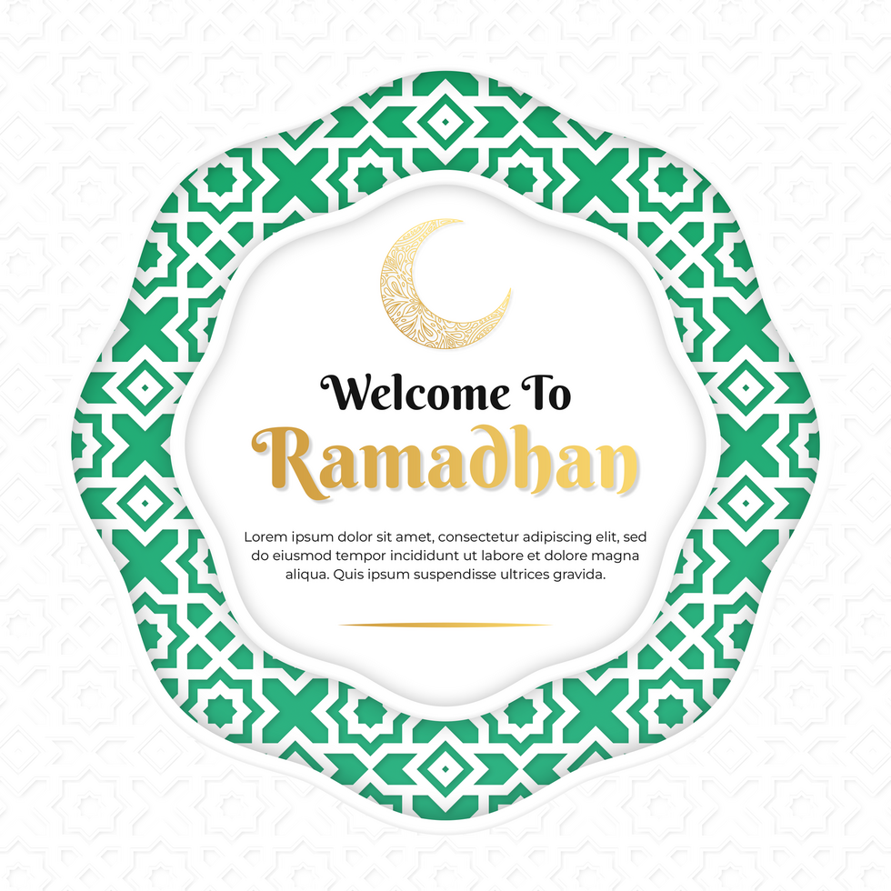 Welcome Ramadhan Greeting Post Card Minimalist Design Template psd