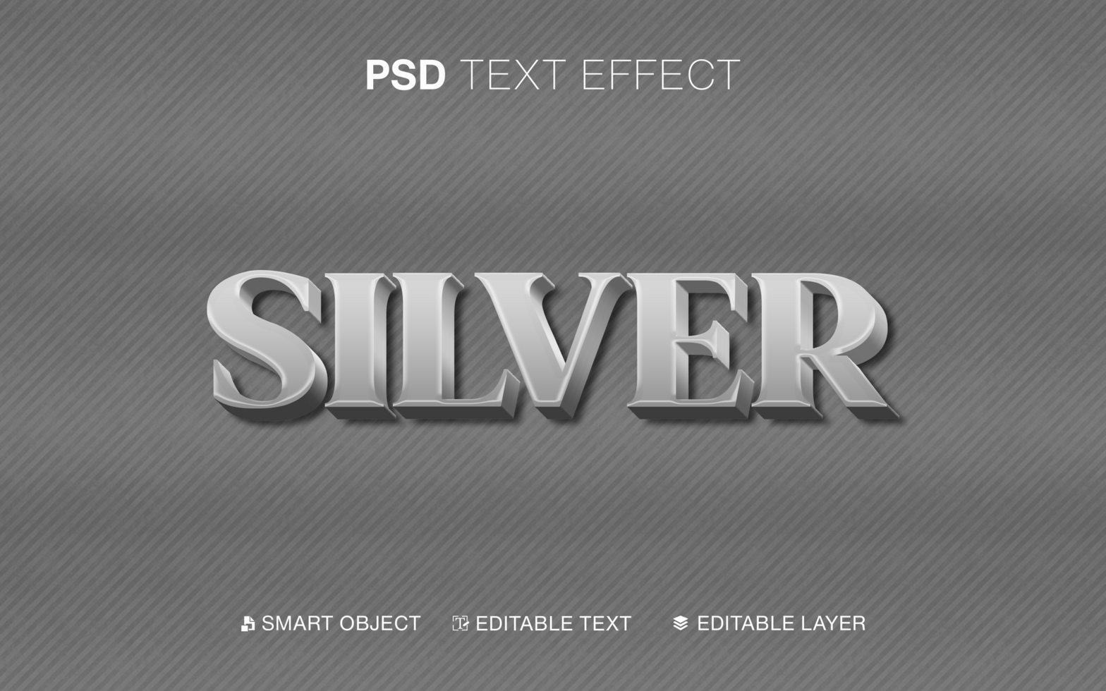 Silver Text Effect psd