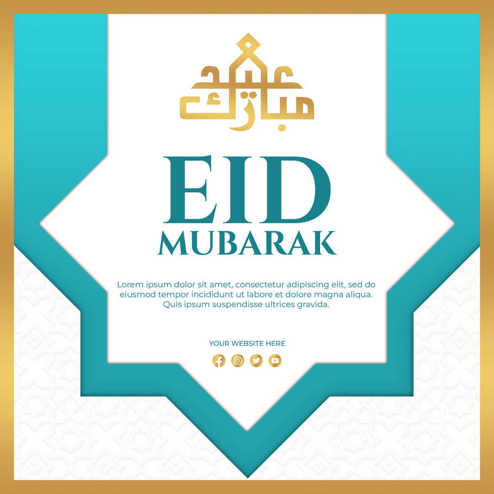Eid mubarak luxury minimalist design greeting post psd
