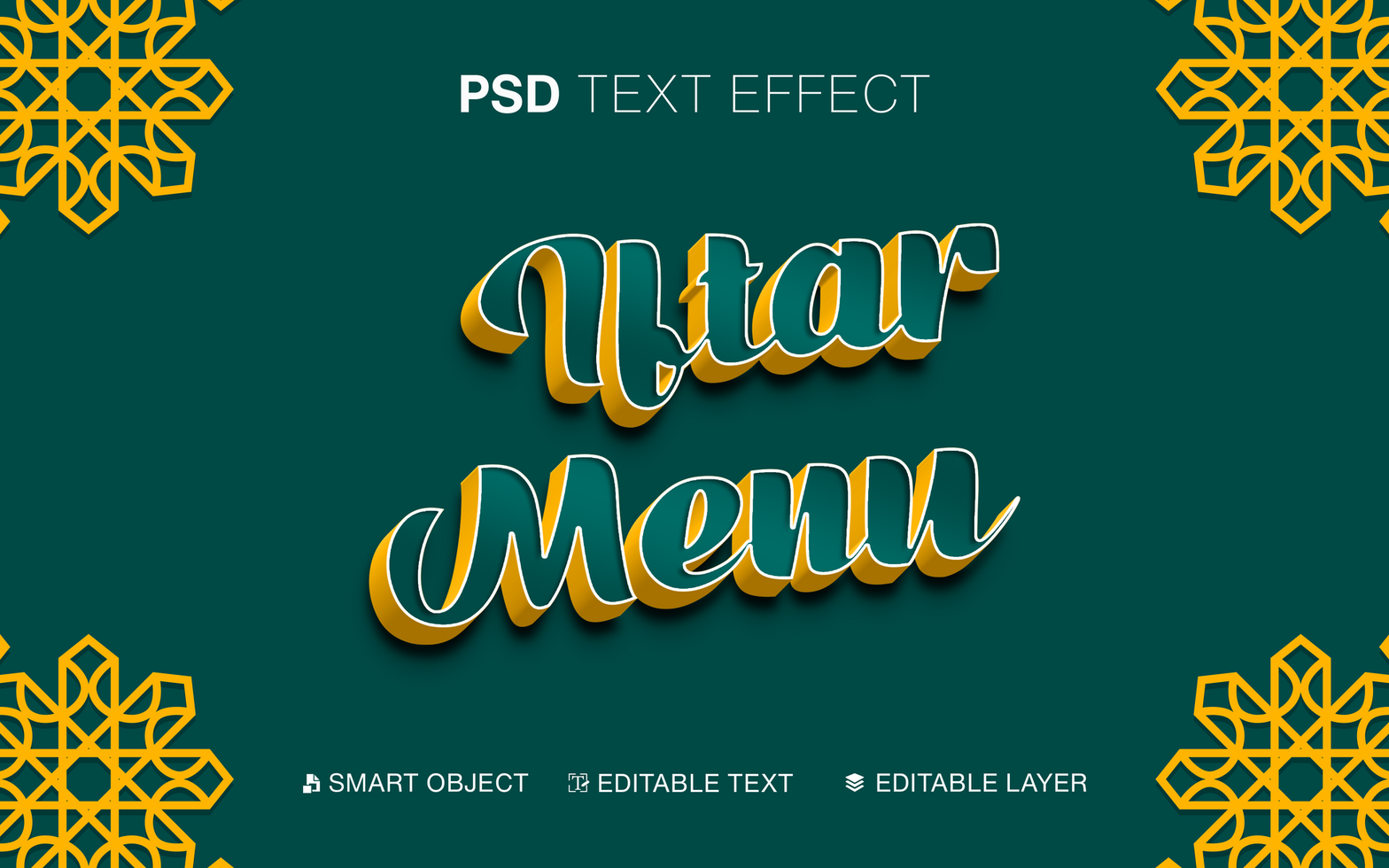 Iftar Menu Text Effect psd
