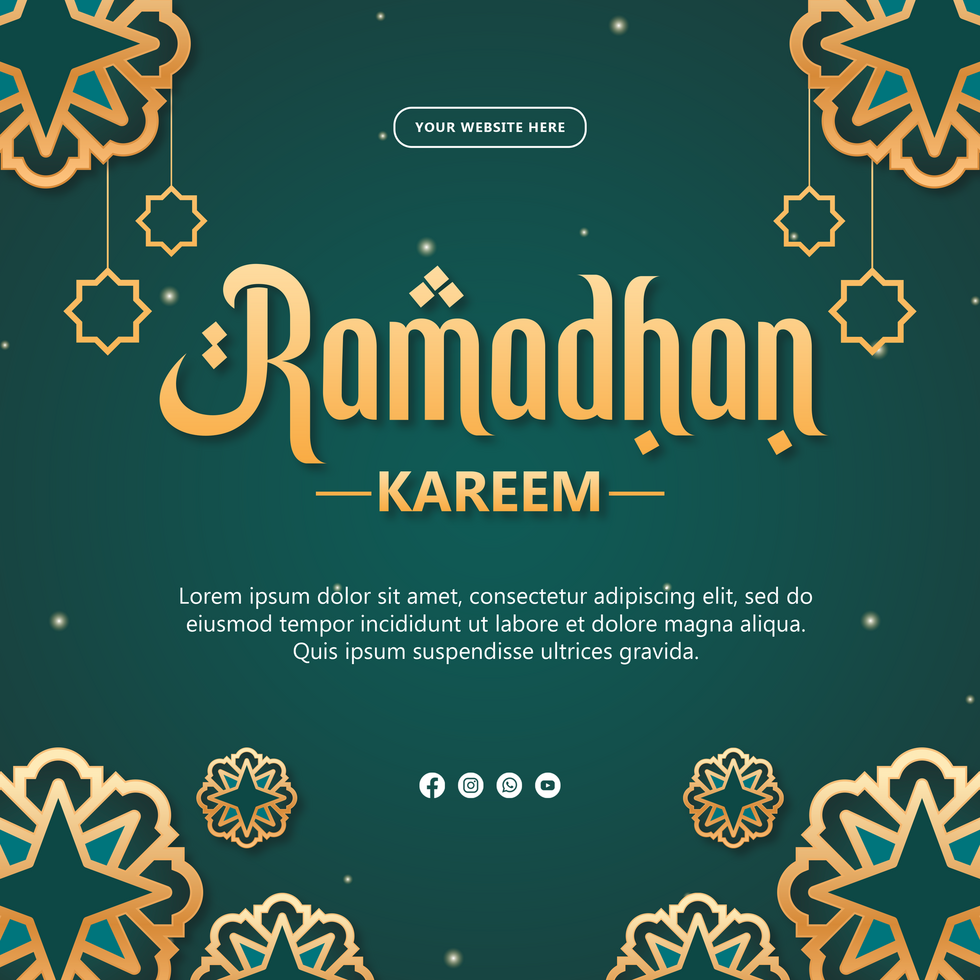 Ramadhan Kareem Greeting Post Social Media Template Design psd