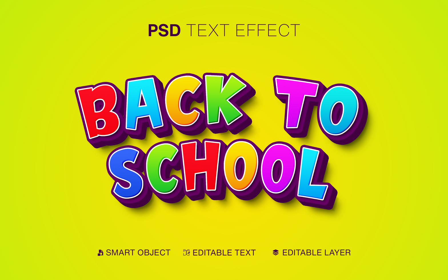 Back to school text effect style psd