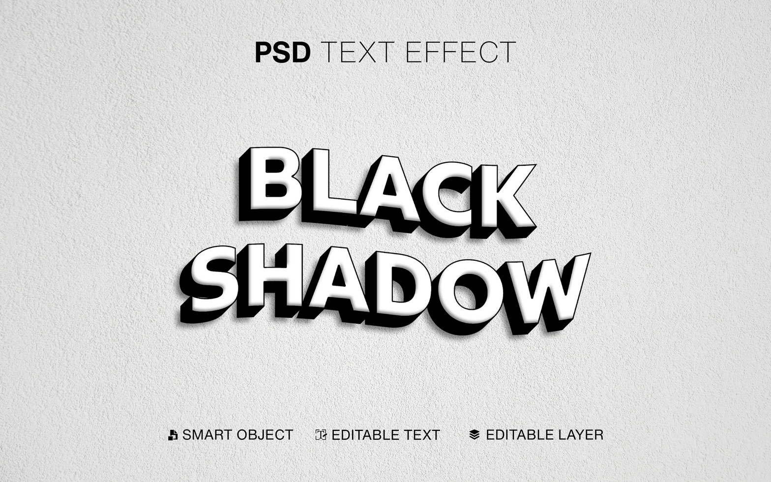 text effect black shadow psd