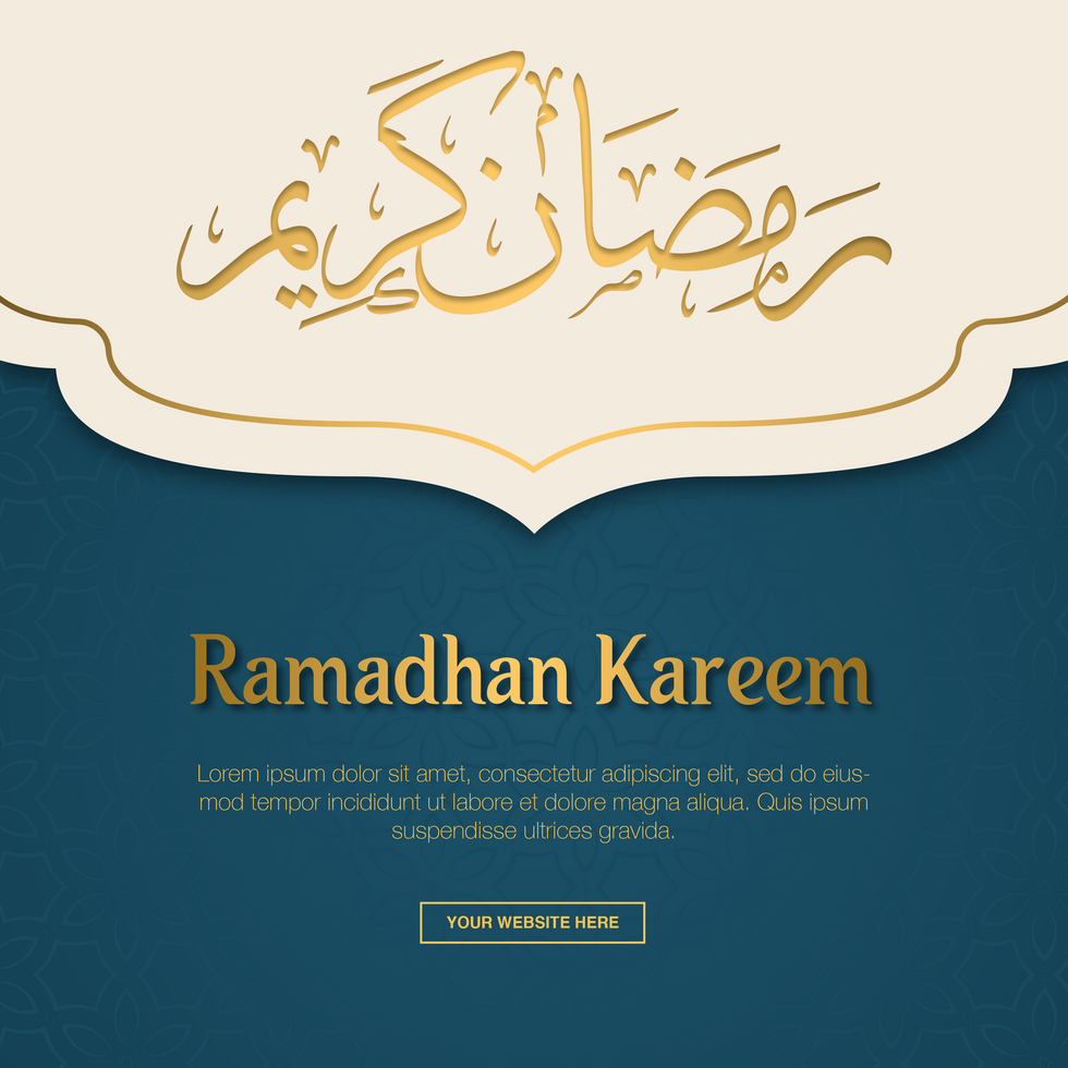 Ramadhan Kareem Minimalist Design Greeting Instagram Post Template psd