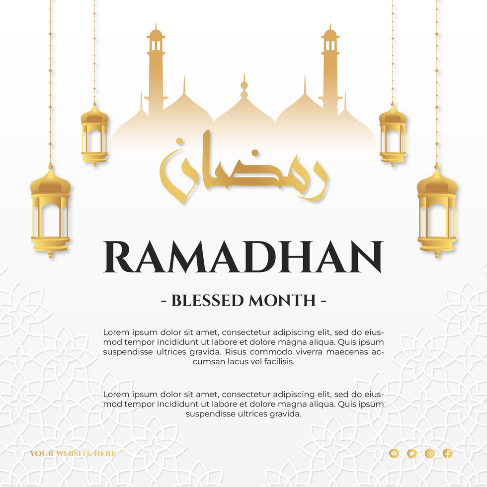 Ramadhan Greeting Card Minimalist Elegant Design Template psd