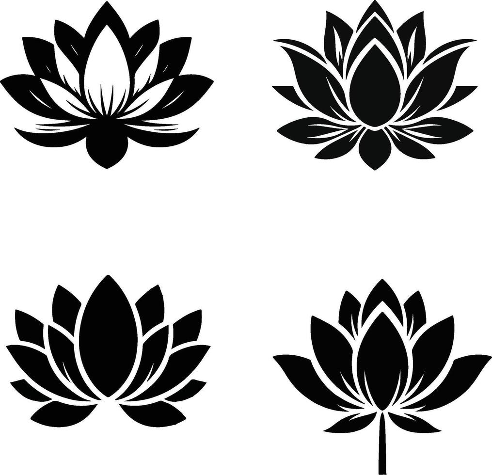 Elegant Water Lily Design Minimalist Floral Art vector
