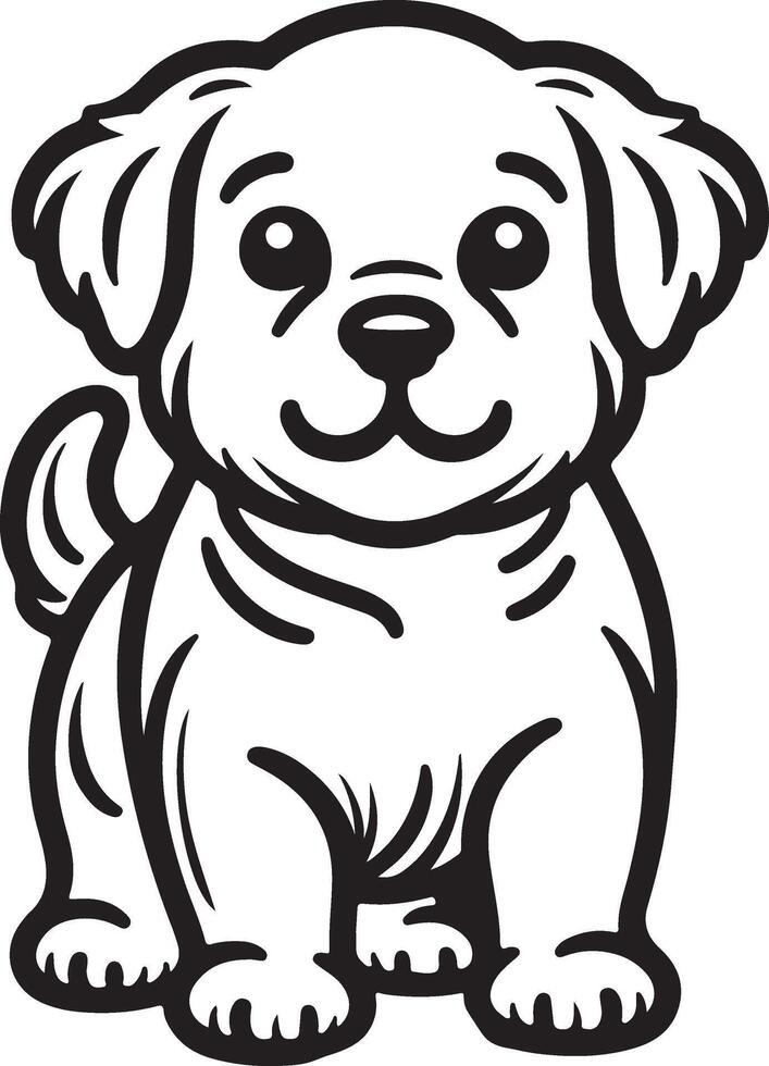 puppy outline design vector