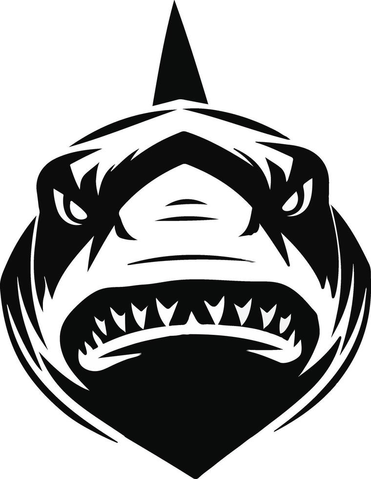 Elegant Shark Face Design Minimalist Marine Art vector