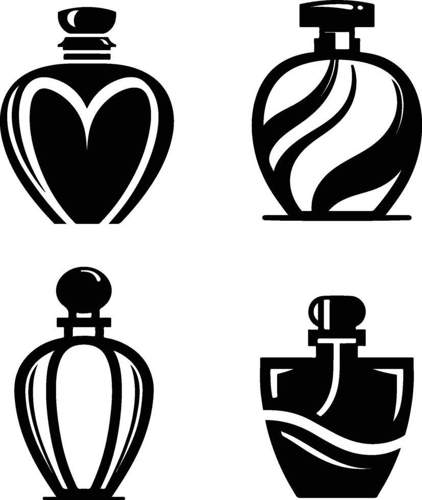 Elegant Perfume Bottle Design Minimalist Fragrance Art vector