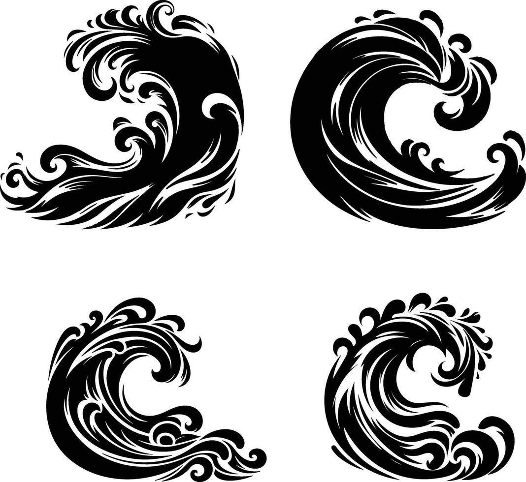 Elegant Sea Wave Design Minimalist Ocean Art vector