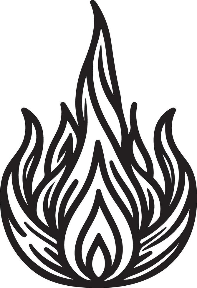 flame outline design vector