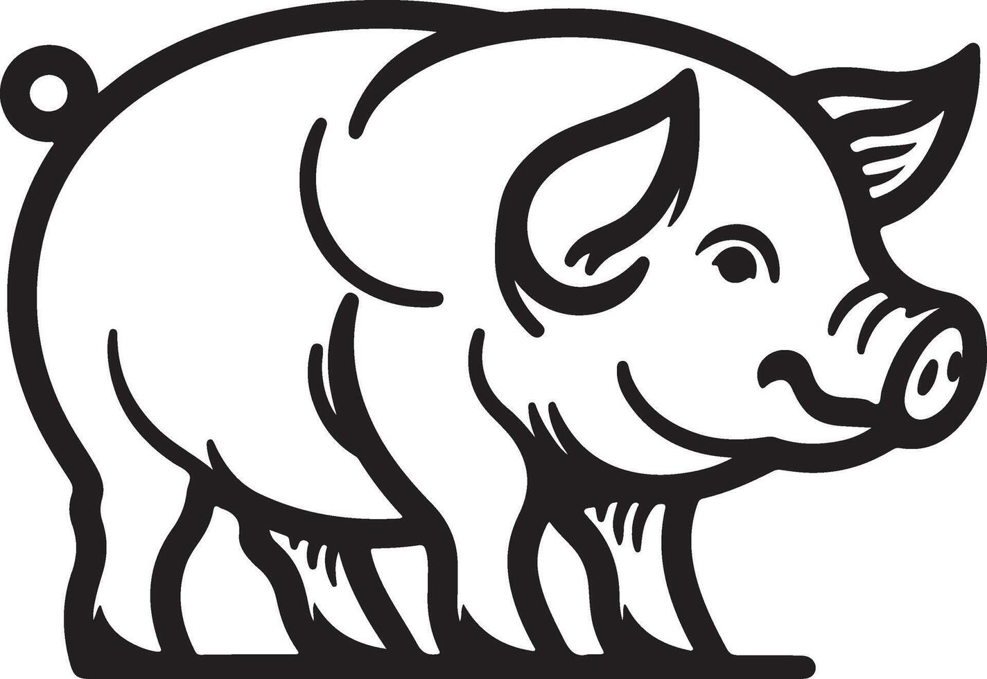 pig outline design vector