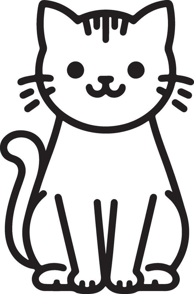 cat outline design vector