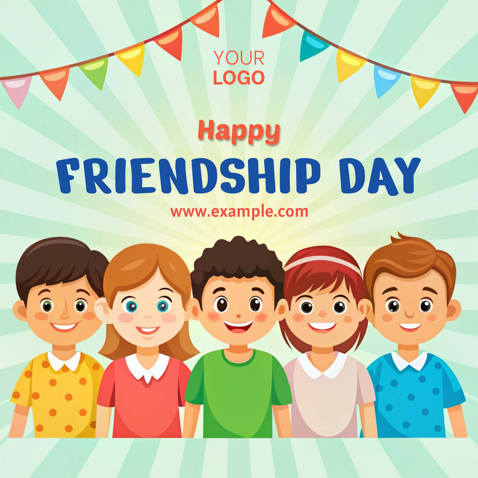 A group of children are smiling and holding hands psd