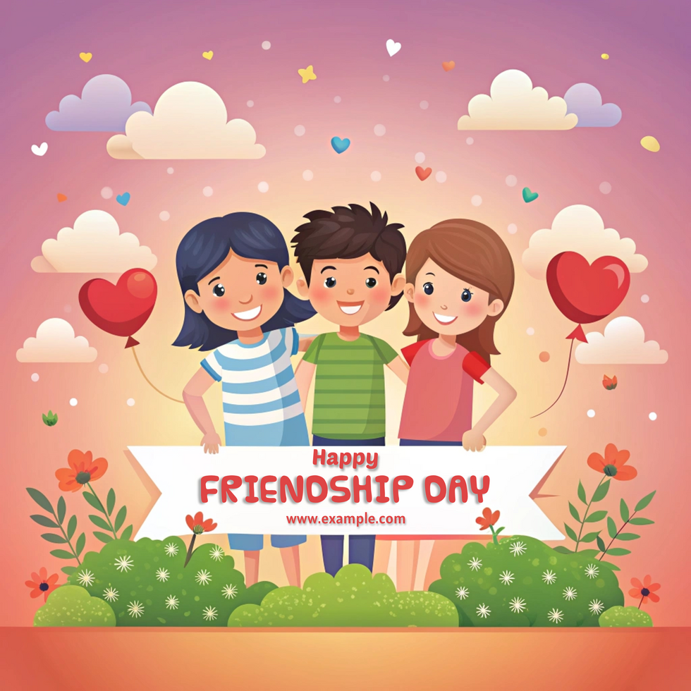 A group of children are posing for a picture on Friendship Day psd