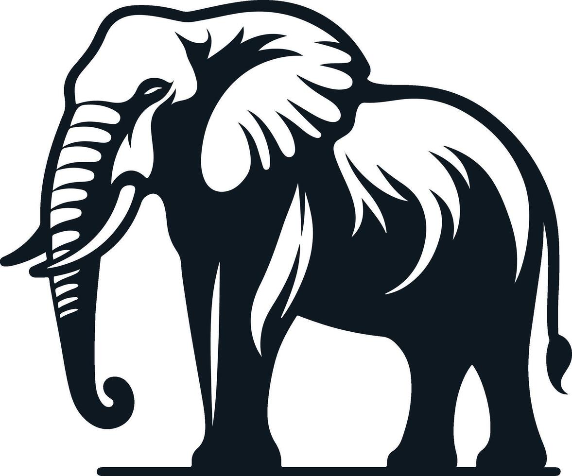 Elegant Elephant Design Minimalist Wildlife Art vector