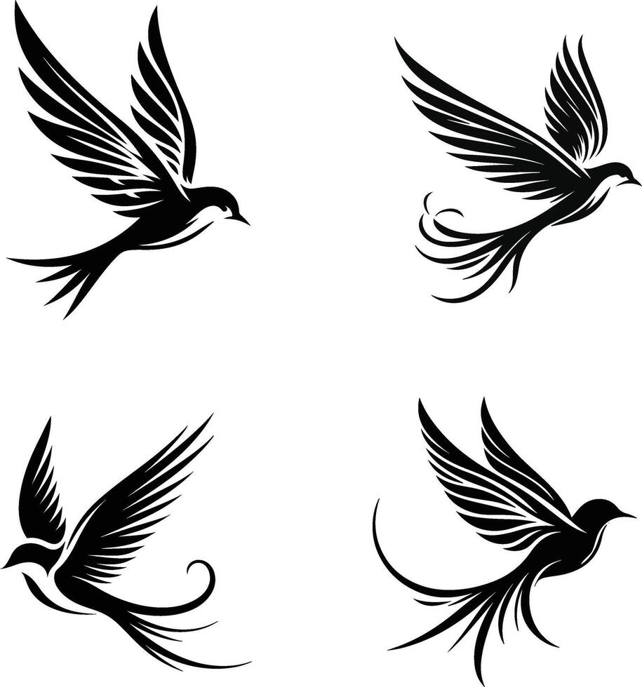 Elegant Bird Silhoutte vector