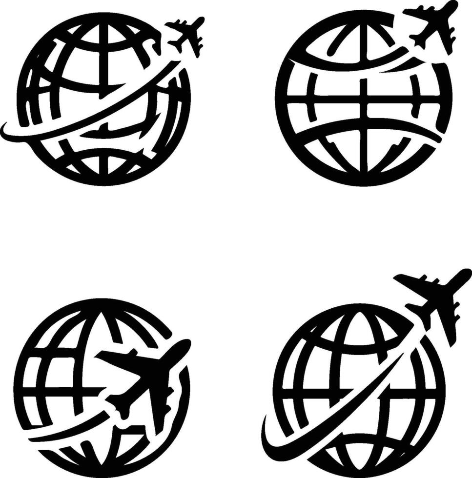 Elegant Travel Agency Logo Shape Minimalist Travel Art vector