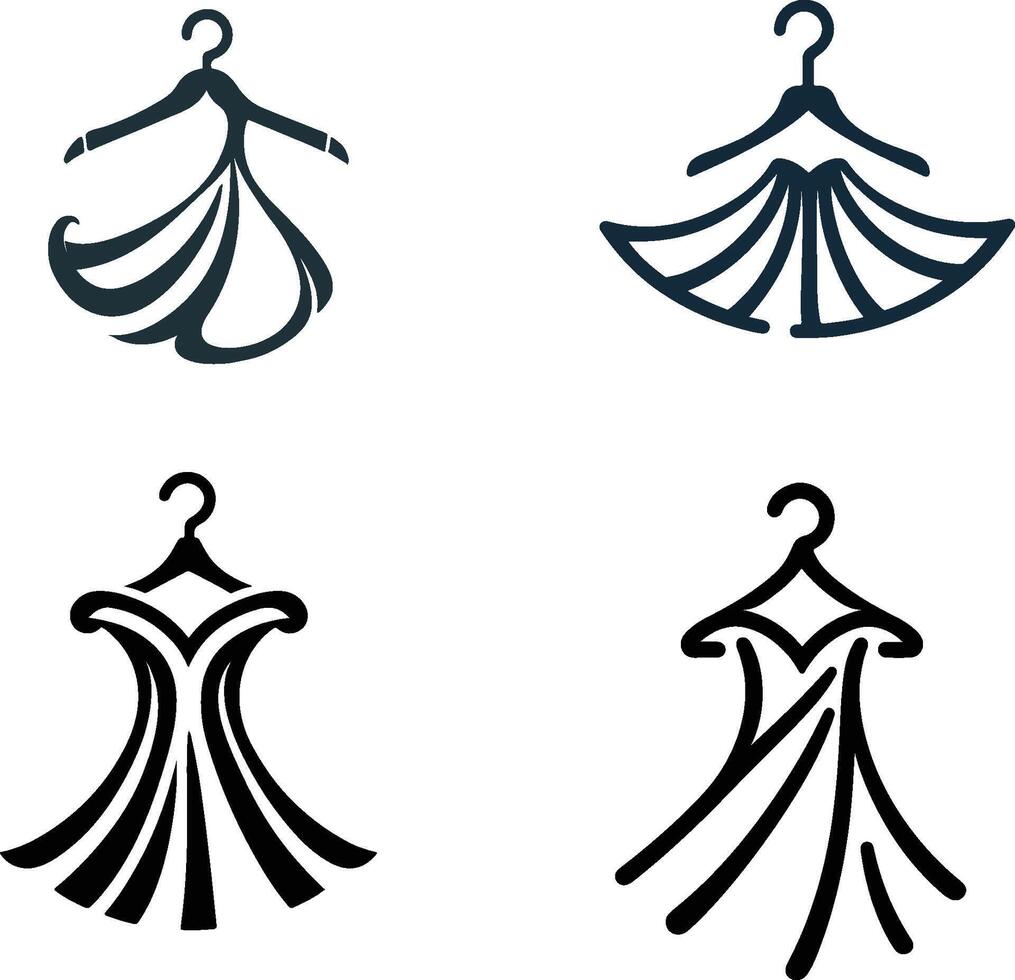 Elegant Clothing Logo Shape Minimalist Fashion Art vector
