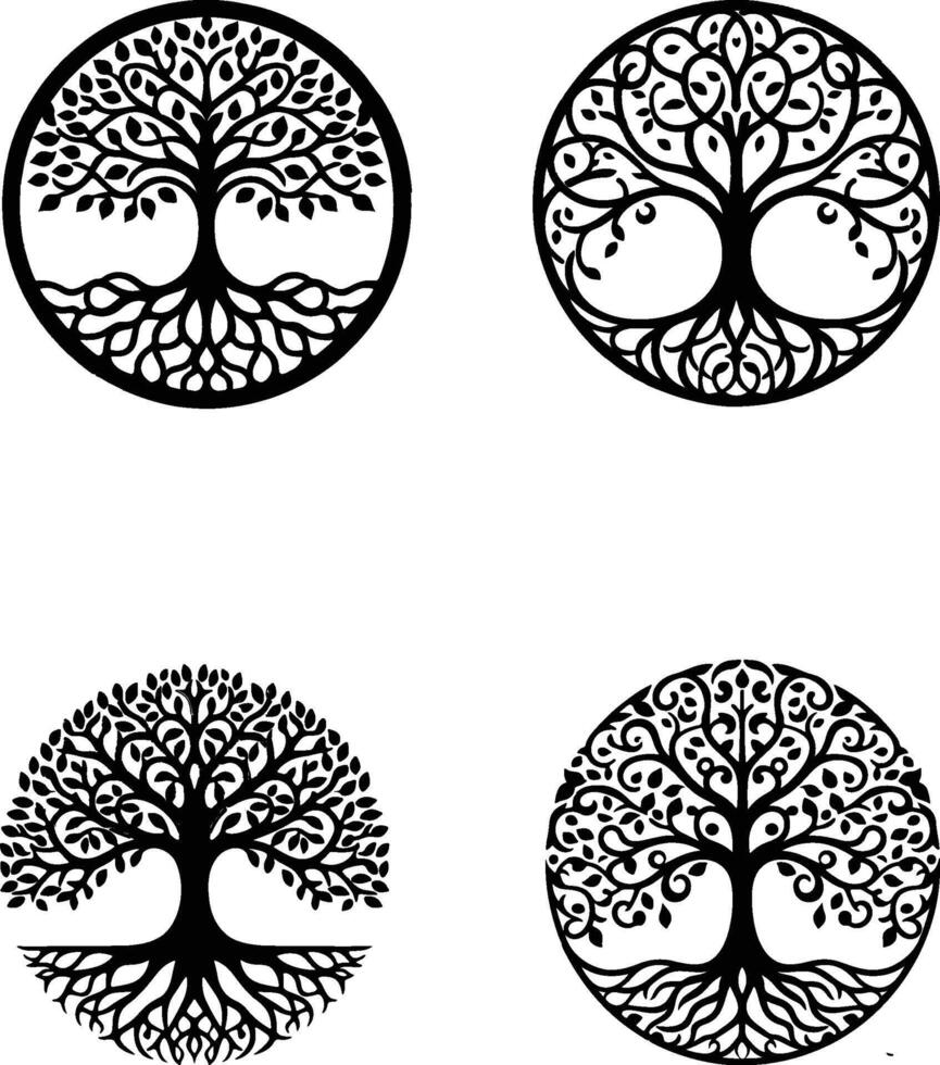 Elegant Sustainable Tree Logo Shape Minimalist Eco-Friendly Art vector