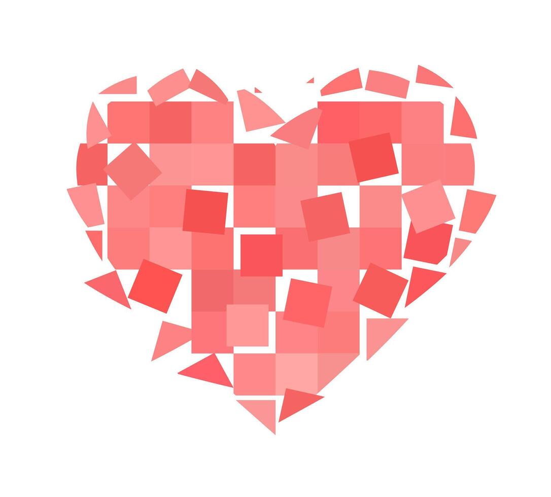 Scattered heart puzzle. Broken heart illustration. EARTS 102.eps vector