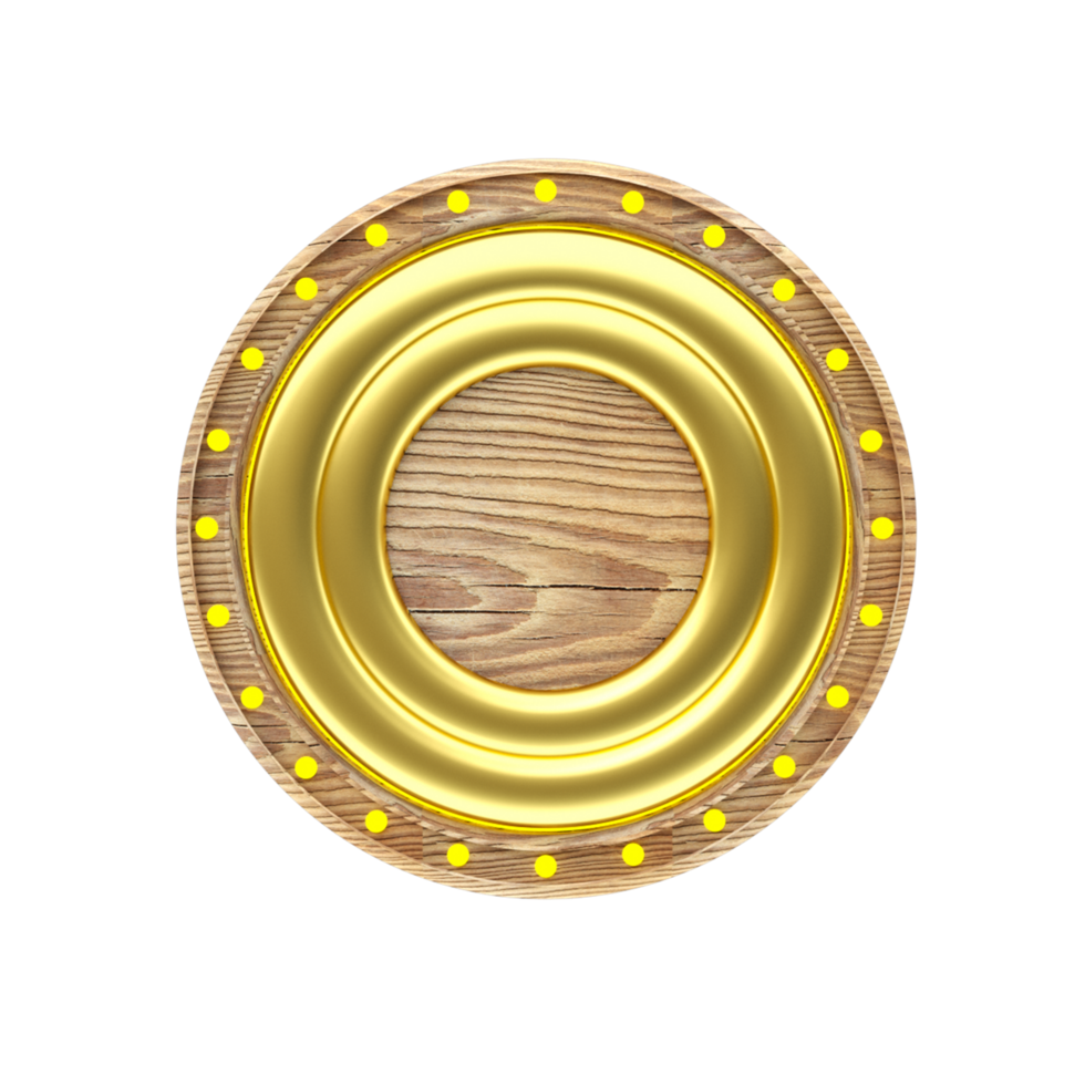 3d render object panel wood gold png
