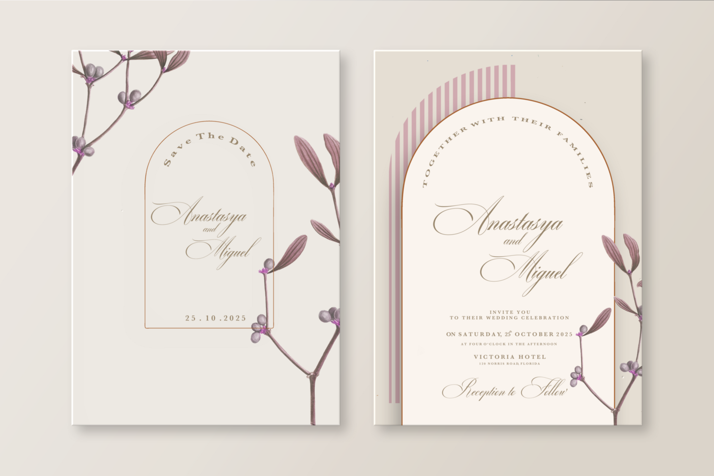 Geometric Wedding Invitation Template psd