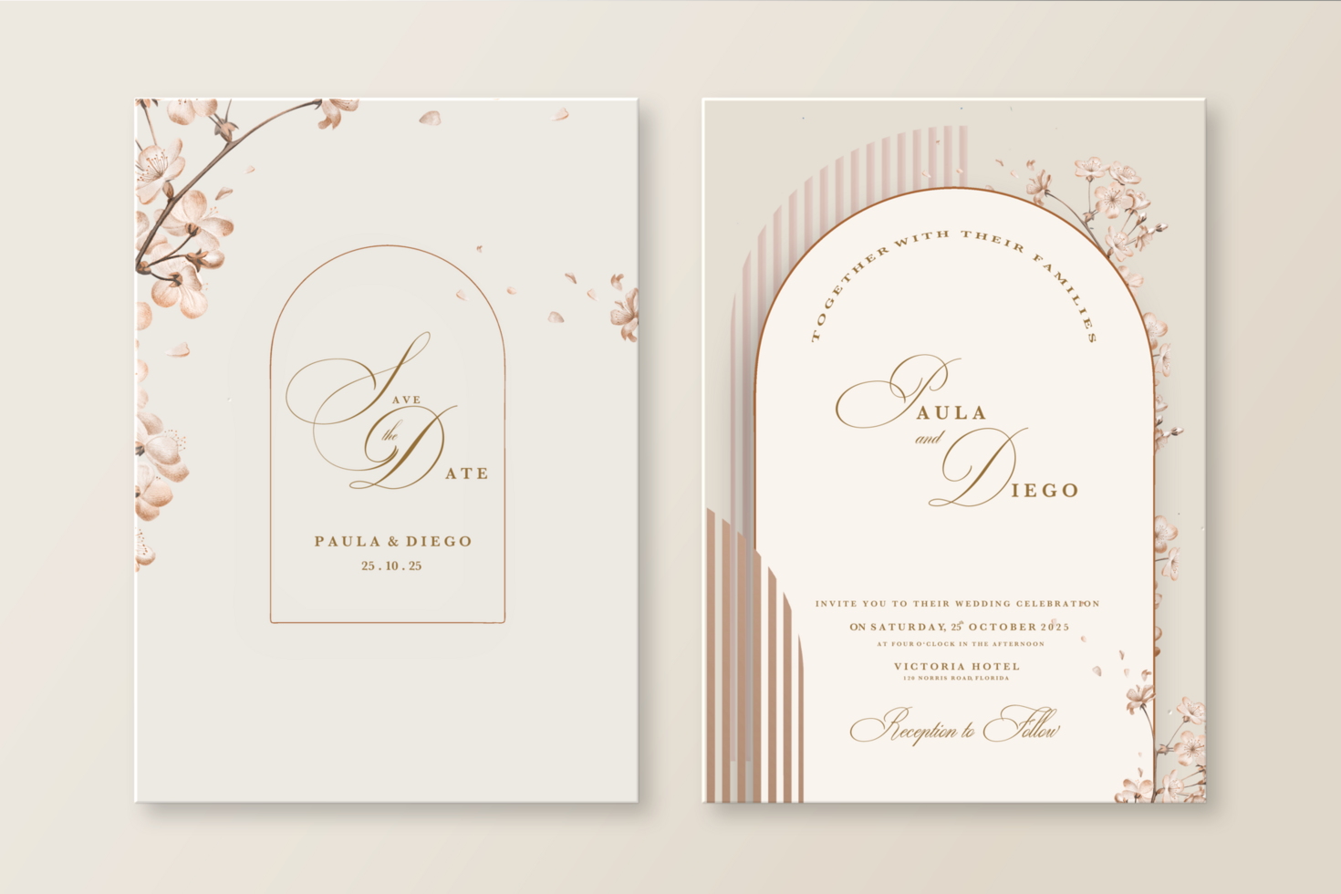 Geometric Wedding Invitation Template psd