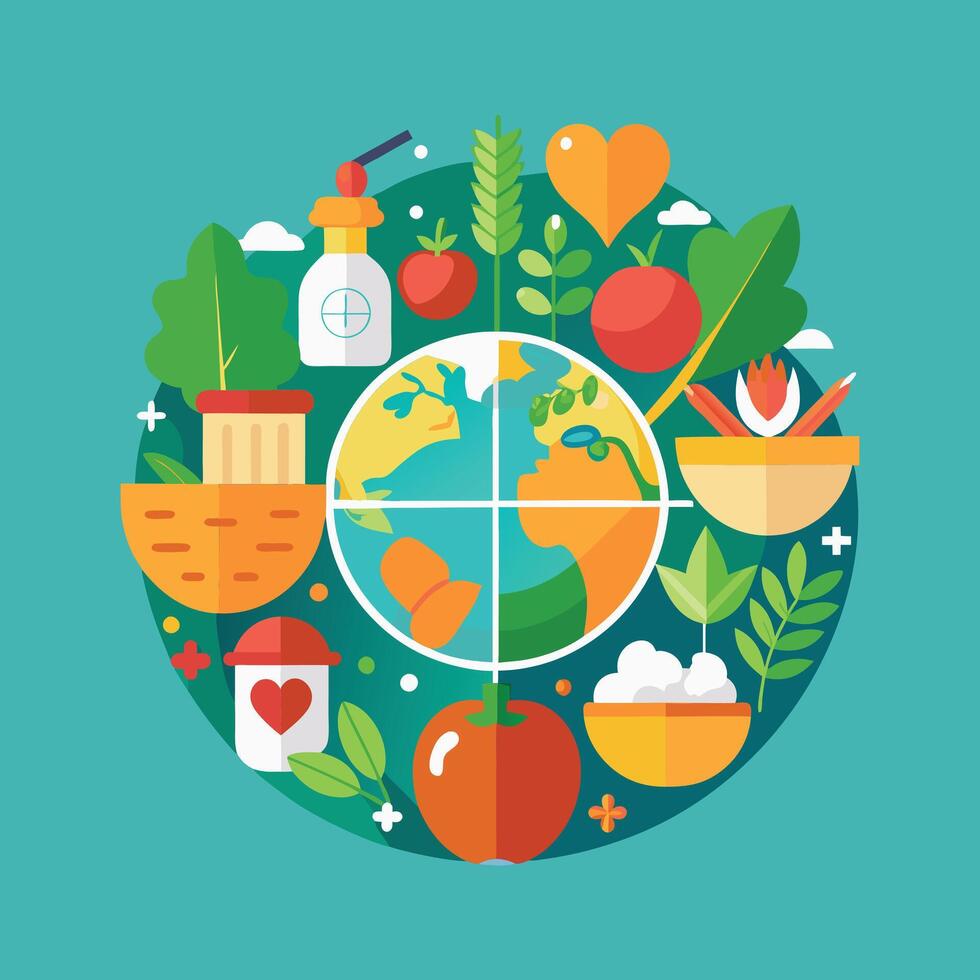 World Food Day Illustration on 16 October. vector