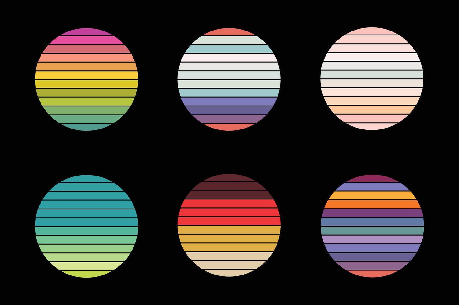 Retro Vintage Sunset collection. vector
