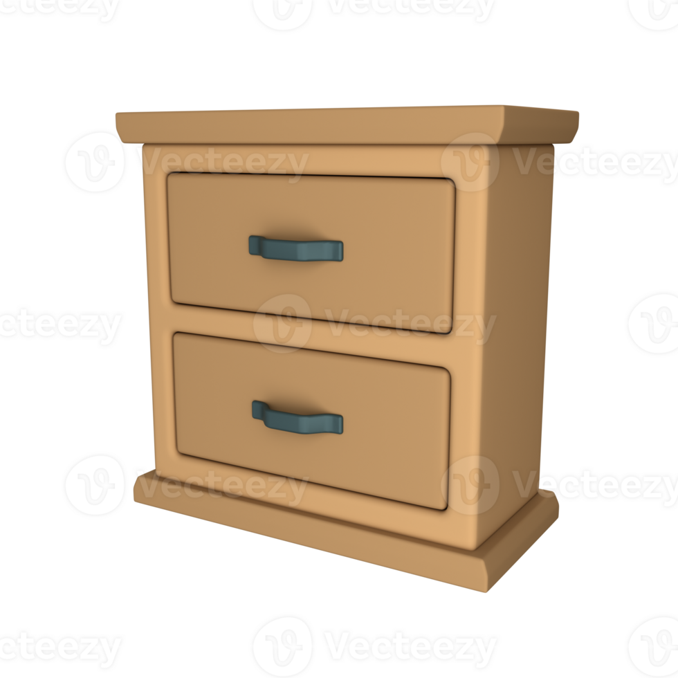 A chic drawer with minimalist aesthetics, 3D render png