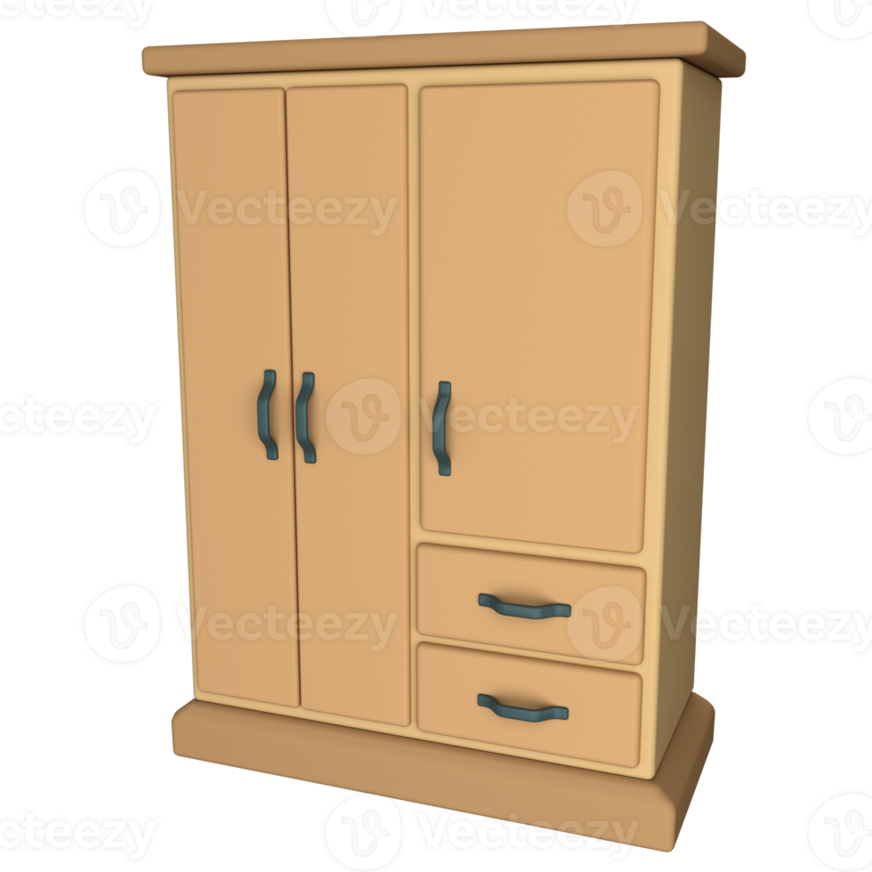A spacious wardrobe with ample storage, 3D render png