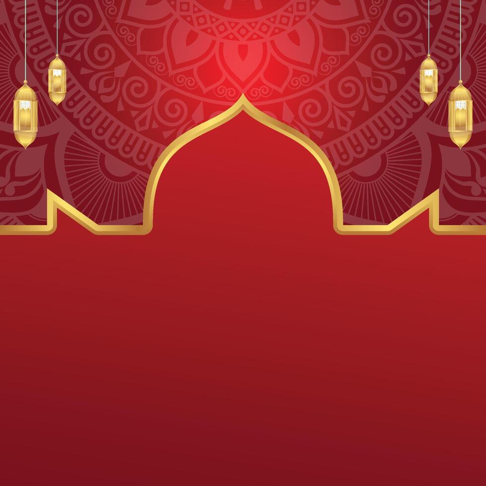 Ramadan kareem islamic background jumma mubarak eid ul fitr arabic with lantern 3d design vector