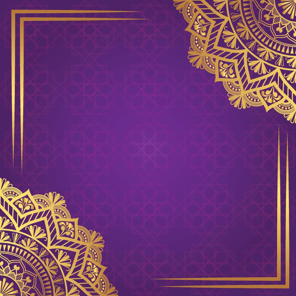 Gold Mandala Background For Invitation In Islamic Pattern Arabesque Ramadan Style vector