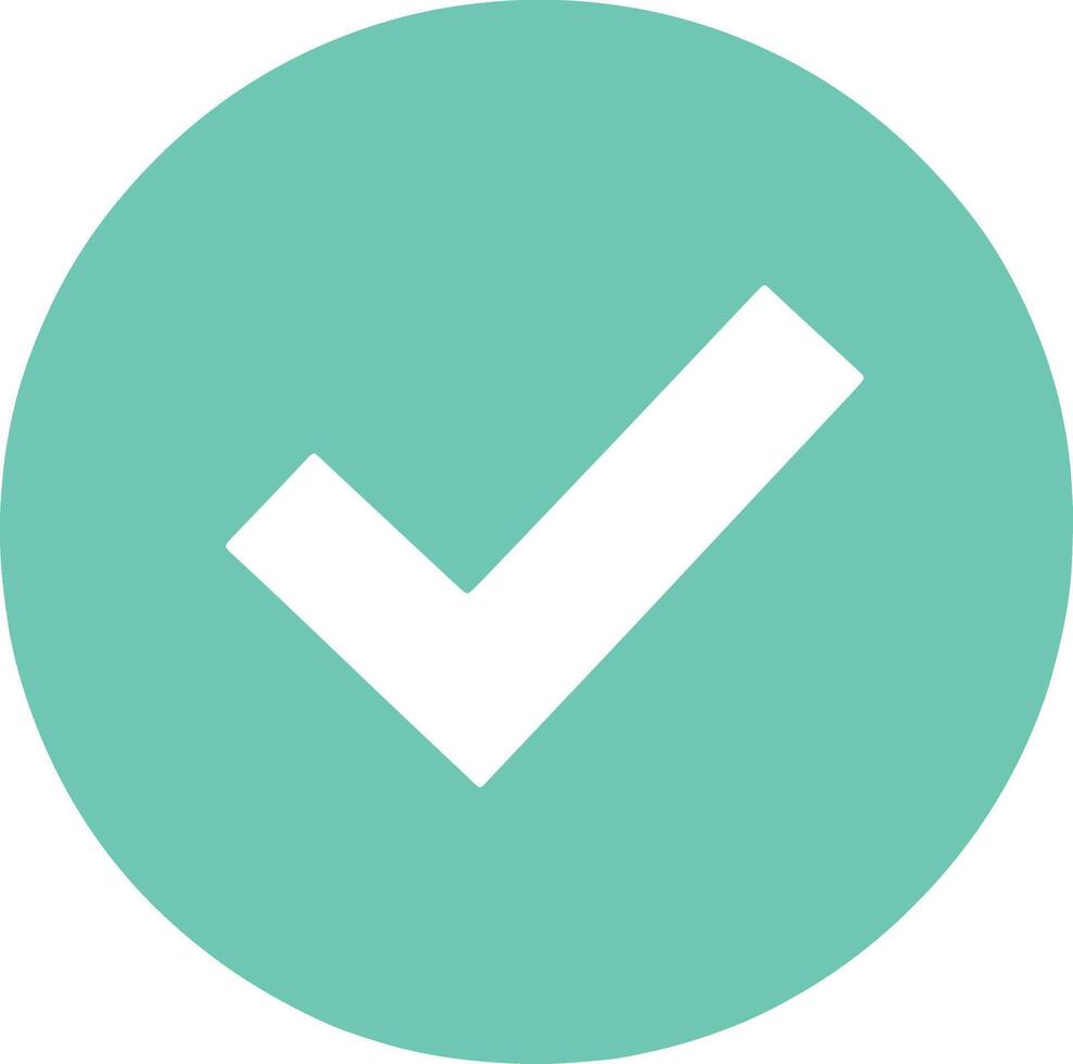 Check mark icon green vector