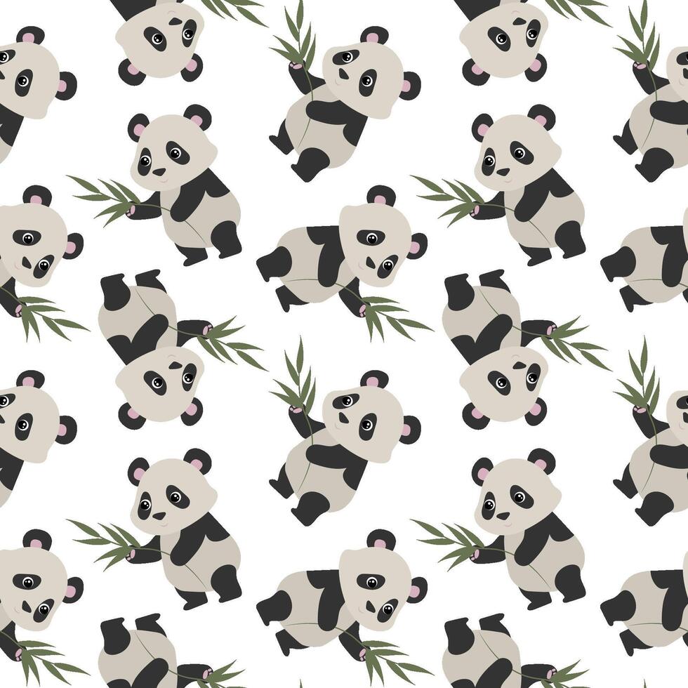 Cute panda Pattern Illustration for Kids vector