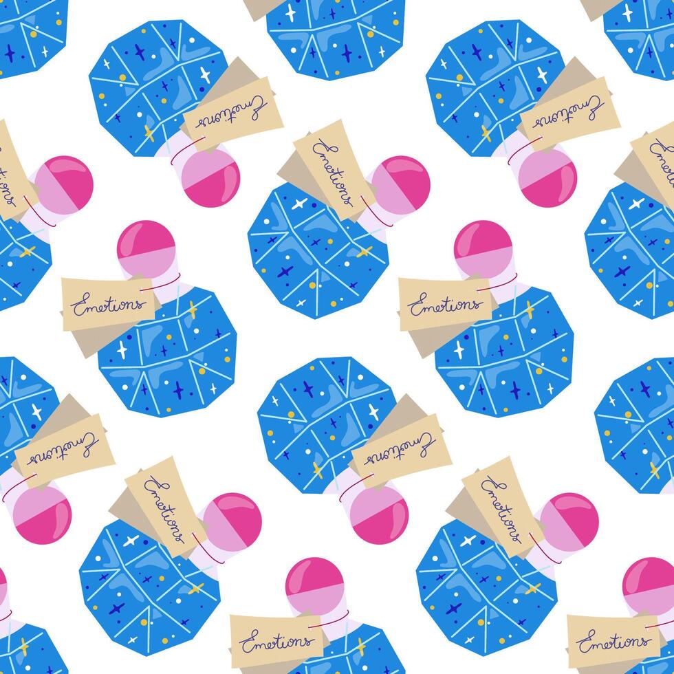 Seamless Pattern with Glass Bottles of Colorful Potions for Magical and Fantasy Designs vector