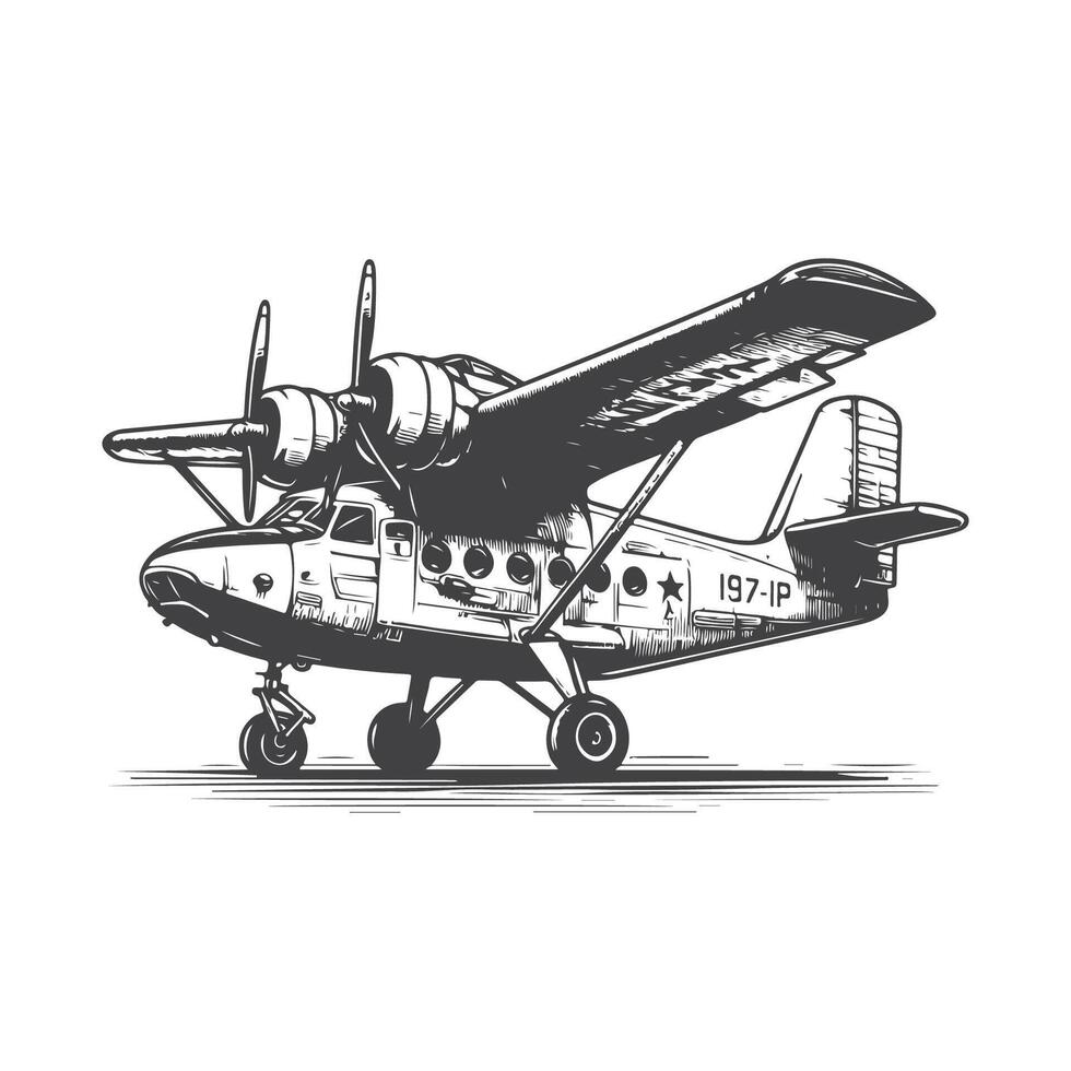 Hand Drawn Dornier Plane Illustration vector