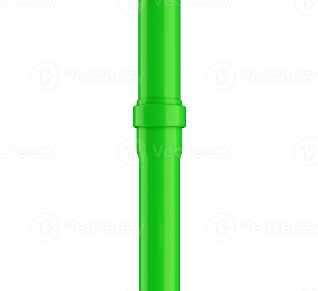 3D Green PVC Pipes Connected To Each Other Joined PVC Pipes 3D Illustration png