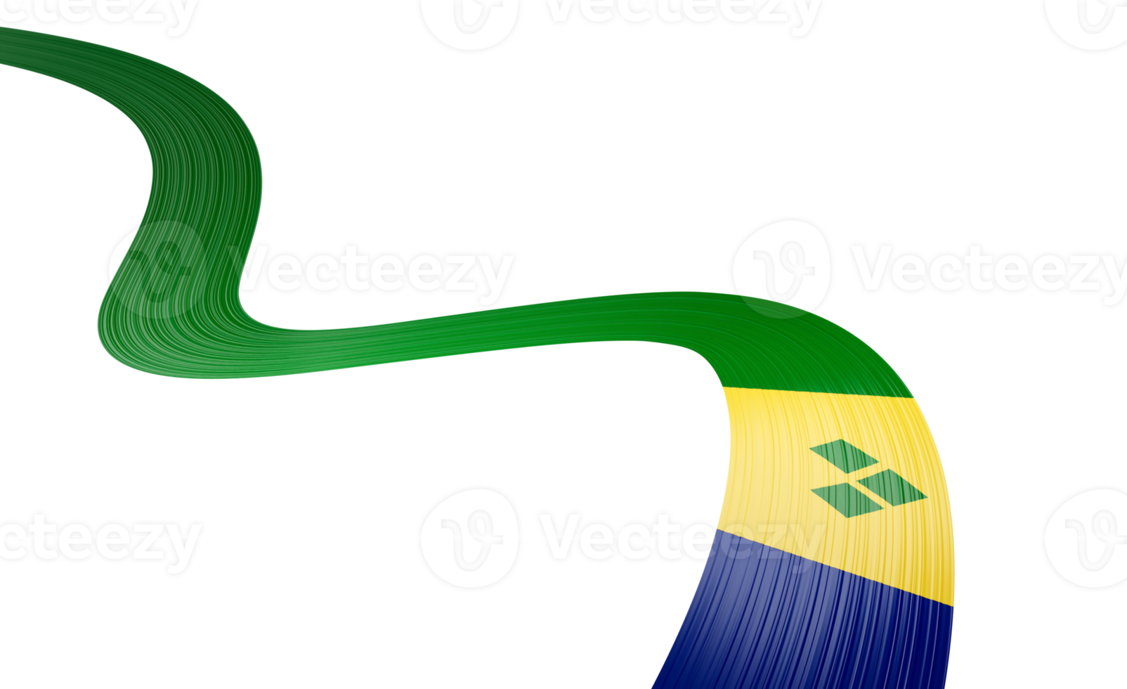 3d Flag Of Saint Vincent and the Grenadines 3d Shiny Waving Flag 3d Illustration png