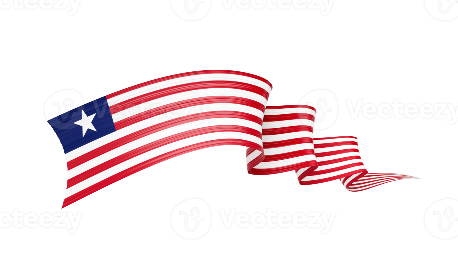 3d Flag Of Liberia 3d Wavy Shiny Liberia Ribbon Flag 3d Illustration png